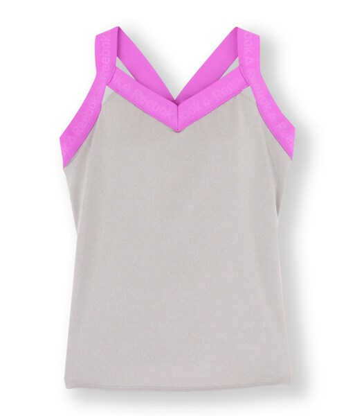 Reebok（リーボック）の「キレイフィットロングブラ ベーシック（タンクトップ・レディース・ブラック/グレー・M/L）」の2枚目の写真