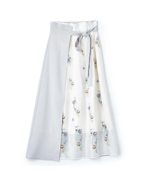 NINE(ナイン)の「NINE Linen Organdie Embroidery Skirt(スカート・レディース・ホワイト・F)」の1枚目の写真