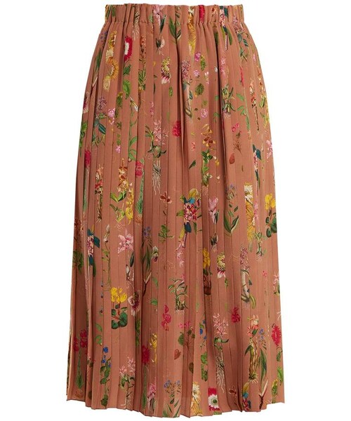 Simone【Simone Rocha】 SILK Floral Pleated Skirt