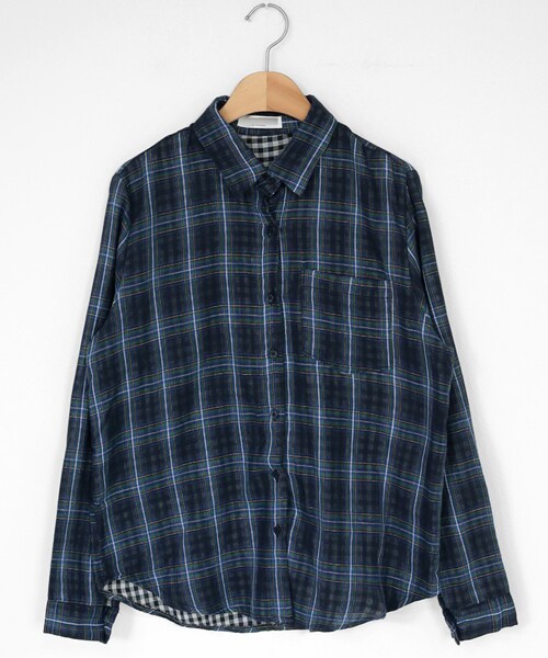 DHOLIC（ディーホリック）の「コントラストチェックシャツ（シャツ/ブラウス・レディース・レッド/ホワイト/ブルー・FREE）」の3枚目の写真