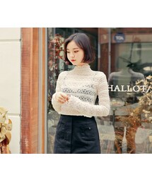 HOTPING | シースルーハイネックレースブラウス(シャツ/ブラウス)