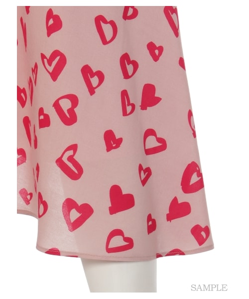 lilLilly（リルリリー）の「ハートプリントフレアスカート（スカート・レディース・WHITE/PINK・S/M）」の9枚目の写真