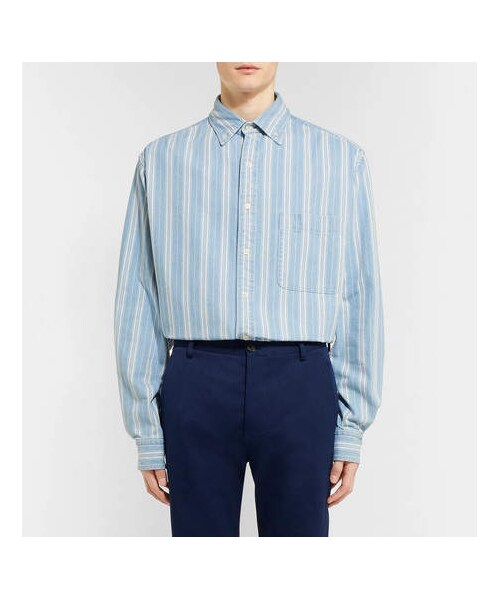 BALENCIAGA(バレンシアガ)の「Balenciaga Oversized Button-Down Collar Striped Denim Shirt(シャツ/ブラウス・メンズ・Blue・Eu41/Eu42/Eu40/Eu39/Eu38/Eu37)」の3枚目の写真