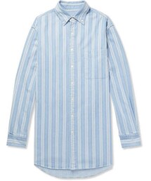 BALENCIAGA | Balenciaga Oversized Button-Down Collar Striped Denim Shirt(シャツ/ブラウス)