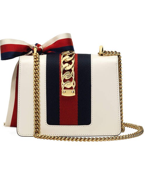 GUCCI（グッチ）の「Gucci Sylvie Leather Mini Chain Shoulder Bag（ショルダーバッグ・レディース・White・One Size）」の3枚目の写真