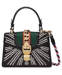 GUCCI | Gucci Mini Sylvie Crystal Burst Top Handle Leather Shoulder Bag(ショルダーバッグ)