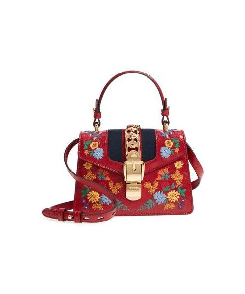 グッチ SYLVIE ミニレザーハンドバッグ YY1644 / ワンピに! Gucci Sylvie