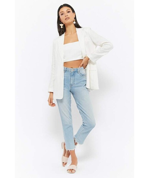 FOREVER 21（フォーエバー トゥエンティーワン）の「Forever 21 Linen Single-Breasted Blazer（テーラードジャケット・レディース・Yellow/White・Large/Small/Medium）」の7枚目の写真