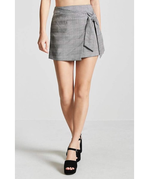 mock wrap mini skirt