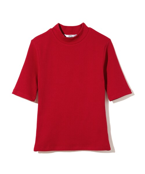 GRL(グレイル)の「プチハイネックテレコトップス(Tシャツ/カットソー・レディース・レッド/ブラック/グレー/オフホワイト/からし・M)」の1枚目の写真