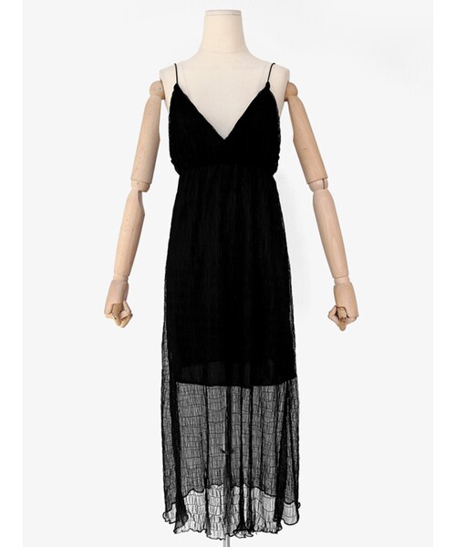 DHOLIC（ディーホリック）の「Vネックレイヤードワンピース（ワンピース・レディース・ホワイト/ブラック・FREE）」の2枚目の写真