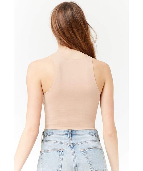 FOREVER 21（フォーエバー トゥエンティーワン）の「Forever 21 Cropped Tank Top（タンクトップ・レディース・Black/Red/Pink/Beige/White/Blue・Large/Small/Medium）」の10枚目の写真