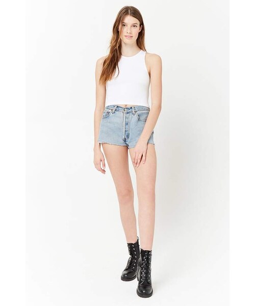 FOREVER 21（フォーエバー トゥエンティーワン）の「Forever 21 Cropped Tank Top（タンクトップ・レディース・Black/Red/Pink/Beige/White/Blue・Large/Small/Medium）」の9枚目の写真