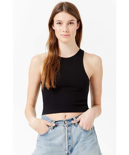 FOREVER 21（フォーエバー トゥエンティーワン）の「Forever 21 Cropped Tank Top（タンクトップ・レディース・Black/Red/Pink/Beige/White/Blue・Large/Small/Medium）」の7枚目の写真