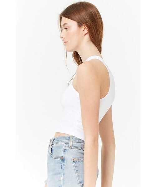 FOREVER 21（フォーエバー トゥエンティーワン）の「Forever 21 Cropped Tank Top（タンクトップ・レディース・Black/Red/Pink/Beige/White/Blue・Large/Small/Medium）」の8枚目の写真
