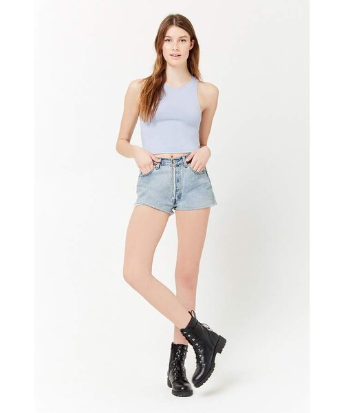 FOREVER 21（フォーエバー トゥエンティーワン）の「Forever 21 Cropped Tank Top（タンクトップ・レディース・Black/Red/Pink/Beige/White/Blue・Large/Small/Medium）」の11枚目の写真