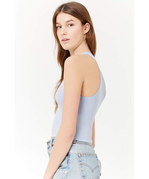 FOREVER 21（フォーエバー トゥエンティーワン）の「Forever 21 Cropped Tank Top（タンクトップ・レディース・Black/Red/Pink/Beige/White/Blue・Large/Small/Medium）」の12枚目の写真