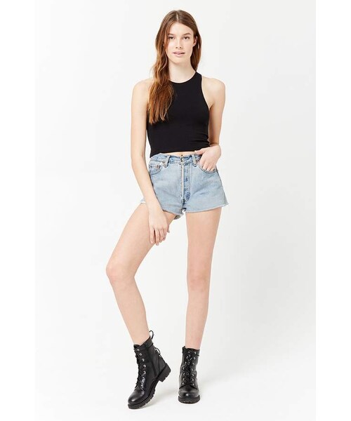 FOREVER 21（フォーエバー トゥエンティーワン）の「Forever 21 Cropped Tank Top（タンクトップ・レディース・Black/Red/Pink/Beige/White/Blue・Large/Small/Medium）」の19枚目の写真