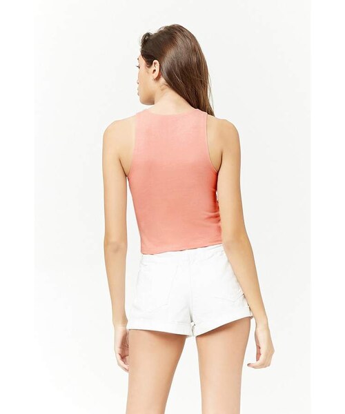 FOREVER 21（フォーエバー トゥエンティーワン）の「Forever 21 Cropped Tank Top（タンクトップ・レディース・Black/Red/Pink/Beige/White/Blue・Large/Small/Medium）」の16枚目の写真