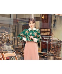 HOTPING | フローラルホワイトカラーブラウス(シャツ/ブラウス)