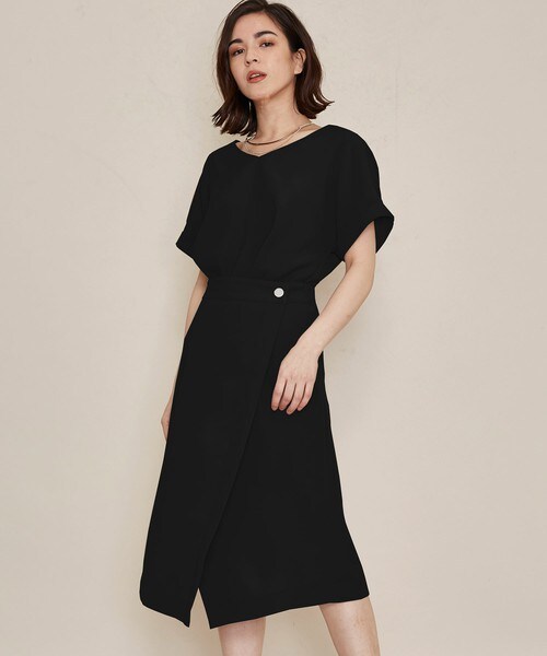 STUDIOUS コンビネーションVネックラップワンピース STUDIOUS（ステュディオス）の「【5/10入荷予定
