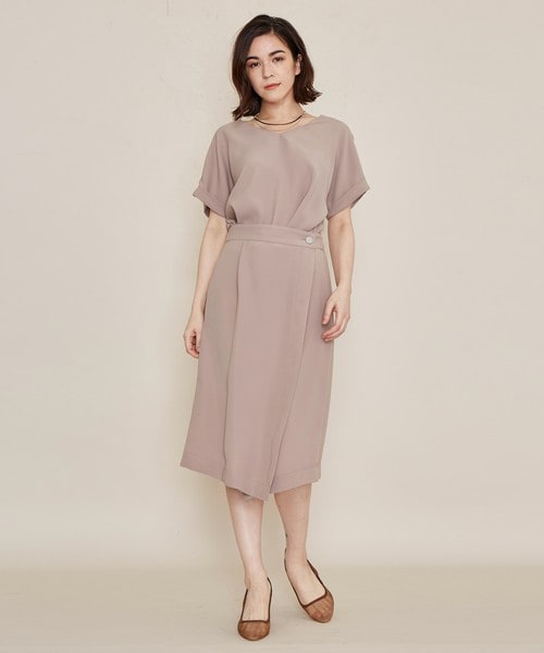 STUDIOUS コンビネーションVネックラップワンピース STUDIOUS（ステュディオス）の「【5/10入荷予定