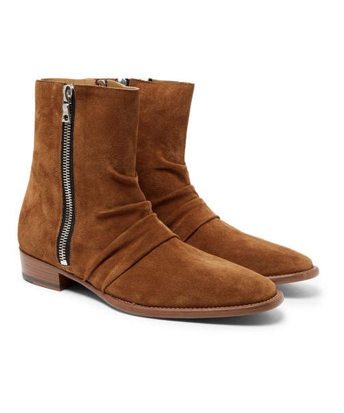 AMIRI stack boots スエードサイドジップブーツ Amiri // Stack Suede Boots // Brown (US: 8.5) - Luxury