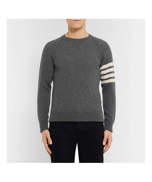THOM BROWNE（トムブラウン）の「Thom Browne Striped Cashmere Sweater（ニット/セーター・メンズ・Gray・1/3/2/5）」の2枚目の写真