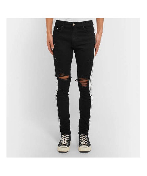 AMIRI（アミリ）の「AMIRI Track Skinny-Fit Striped Distressed  