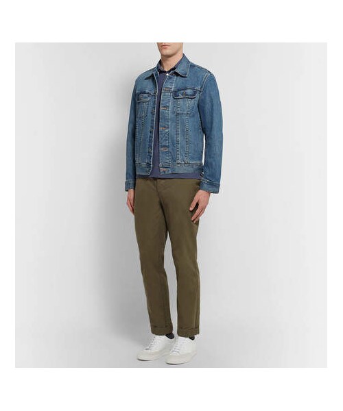 INCOTEX（インコテックス）の「Incotex Slim-Fit Cotton Polo Shirt（ポロシャツ・メンズ・Blue・It46/It48/It50/It52/It56/It54）」の4枚目の写真