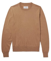 Maison Margiela | Maison Margiela Suede Elbow-Patch Cotton And Wool-Blend Sweater(ニット/セーター)