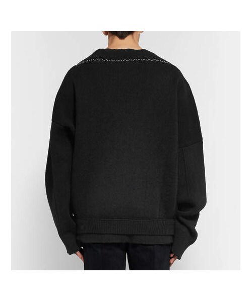 RAF SIMONS（ラフシモンズ）の「Raf Simons Oversized Embellished Wool Sweater（ニット/セーター・メンズ・Black・M/S）」の3枚目の写真
