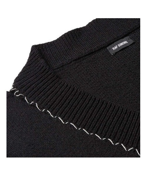RAF SIMONS（ラフシモンズ）の「Raf Simons Oversized Embellished Wool Sweater（ニット/セーター・メンズ・Black・M/S）」の4枚目の写真