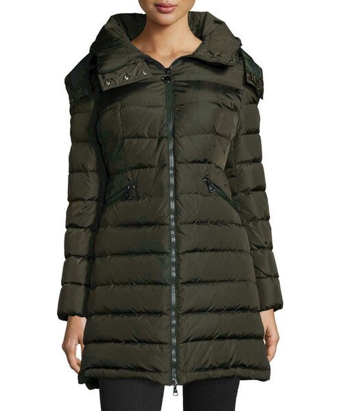 MONCLER（モンクレール）の「Moncler Flammette Long Puffer Jacket（ジャケット/アウター・レディース・Beige/Green・5/00）」の3枚目の写真