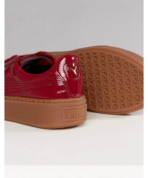 PUMA(プーマ)の「Puma Patent Basket Platform Sneakers With Gum Sole In Burgundy(その他シューズ・レディース・Red・Us 9)」の3枚目の写真