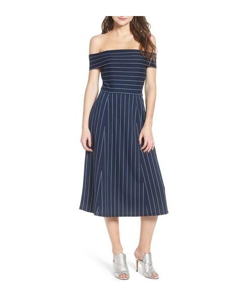 wayf off the shoulder midi dress