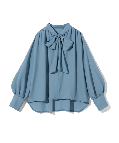 GRL（グレイル）の「ボリュームスリーブボウタイブラウス（シャツ/ブラウス・レディース・オフホワイト/ブラック/ピンク/ブルー/グレー・M）」の4枚目の写真