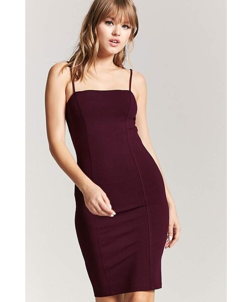 FOREVER 21(フォーエバー トゥエンティーワン)の「Forever 21 Cami Bodycon Mini Dress(ワンピース・レディース・Black/Red/Purple・Small/Medium/Large)」の2枚目の写真