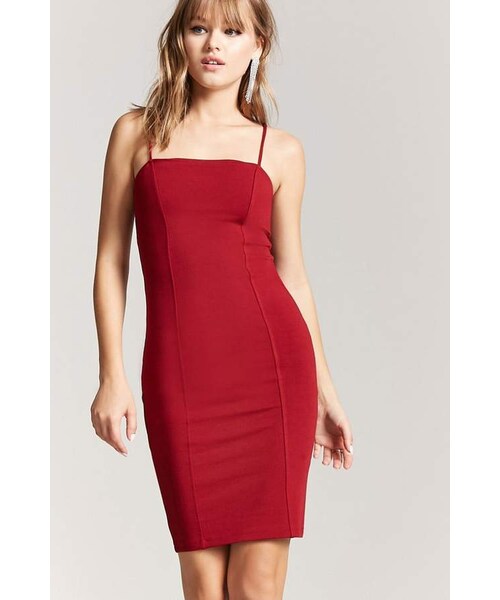 FOREVER 21(フォーエバー トゥエンティーワン)の「Forever 21 Cami Bodycon Mini Dress(ワンピース・レディース・Black/Red/Purple・Small/Medium/Large)」の3枚目の写真
