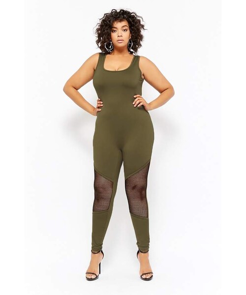 plus size fishnet jumpsuit