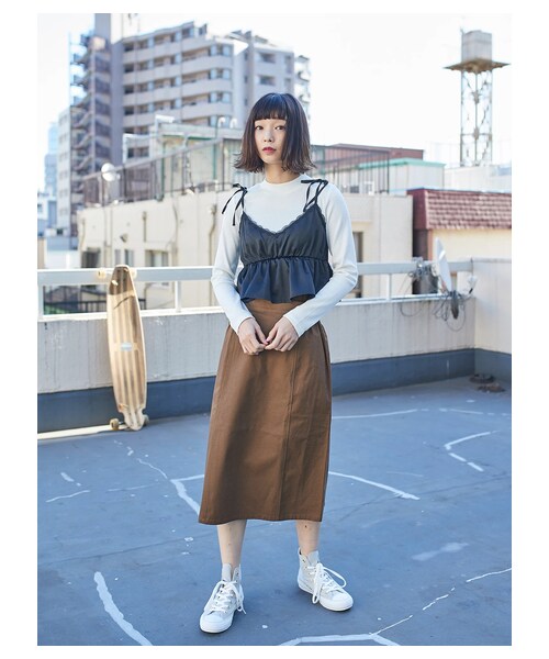 earth music&ecology（アースミュージックアンドエコロジー）の「SET2点 リブプルオーバー+キャミソール（トップス・ブラック/ミント/ラベンダー・F）」の3枚目の写真