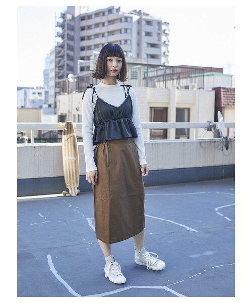 earth music&ecology（アースミュージックアンドエコロジー）の「SET2点 リブプルオーバー+キャミソール（トップス・ブラック/ミント/ラベンダー・F）」の2枚目の写真