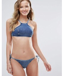 SEAFOLLY QUILTED FIXED TRI BIKINI TOP – Beach Breeze