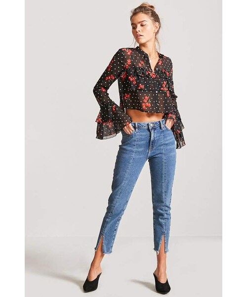 FOREVER 21(フォーエバー トゥエンティーワン)の「Forever 21 Sheer Cherry Print Shirt(シャツ/ブラウス・レディース・Red・X-large)」の5枚目の写真
