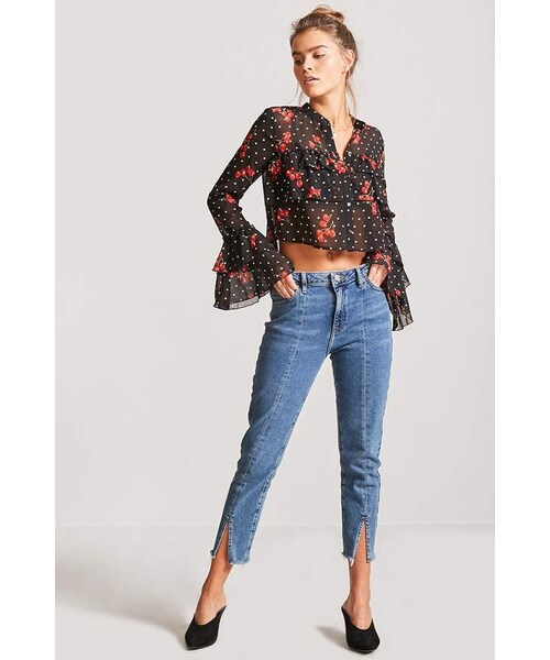 FOREVER 21(フォーエバー トゥエンティーワン)の「Forever 21 Sheer Cherry Print Shirt(シャツ/ブラウス・レディース・Red・X-large)」の4枚目の写真