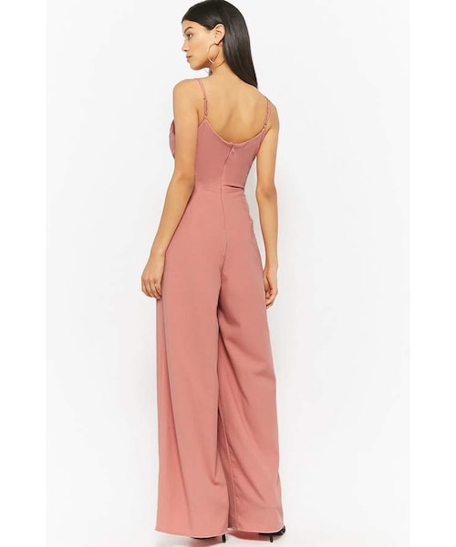 FOREVER 21(フォーエバー トゥエンティーワン)の「Forever 21 High-Waist Palazzo Jumpsuit(その他パンツ・レディース・Pink/Black/Beige・Small/Large/Medium)」の6枚目の写真