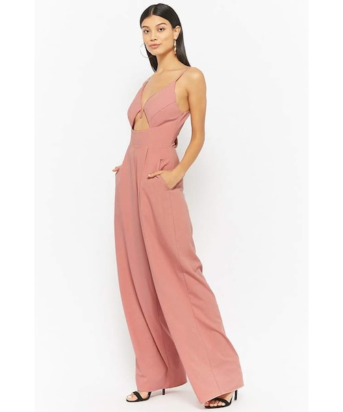 FOREVER 21(フォーエバー トゥエンティーワン)の「Forever 21 High-Waist Palazzo Jumpsuit(その他パンツ・レディース・Pink/Black/Beige・Small/Large/Medium)」の9枚目の写真