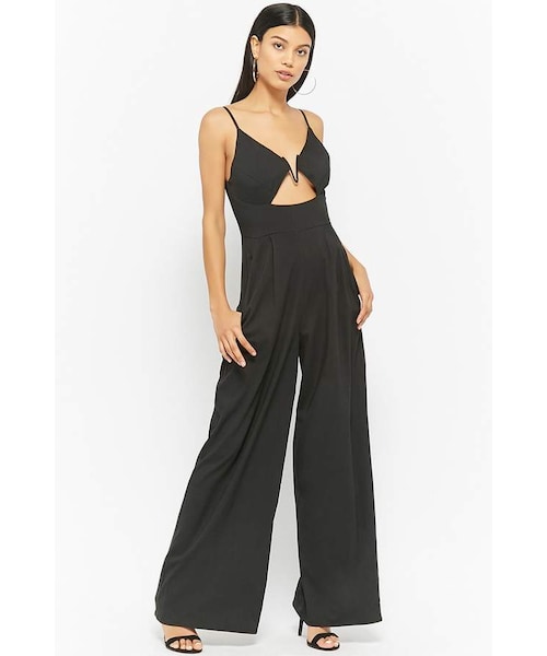 FOREVER 21(フォーエバー トゥエンティーワン)の「Forever 21 High-Waist Palazzo Jumpsuit(その他パンツ・レディース・Pink/Black/Beige・Small/Large/Medium)」の2枚目の写真