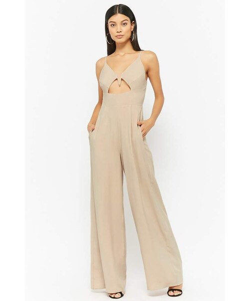 FOREVER 21(フォーエバー トゥエンティーワン)の「Forever 21 High-Waist Palazzo Jumpsuit(その他パンツ・レディース・Pink/Black/Beige・Small/Large/Medium)」の3枚目の写真