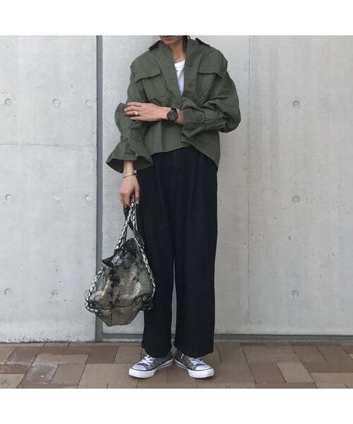 copine（コピン）の「【カーキのみ最後の再入荷！】キャンディー袖ミリタリージャケット(2color)【クリックポスト対象商品】（ミリタリージャケット・レディース・その他）」の7枚目の写真